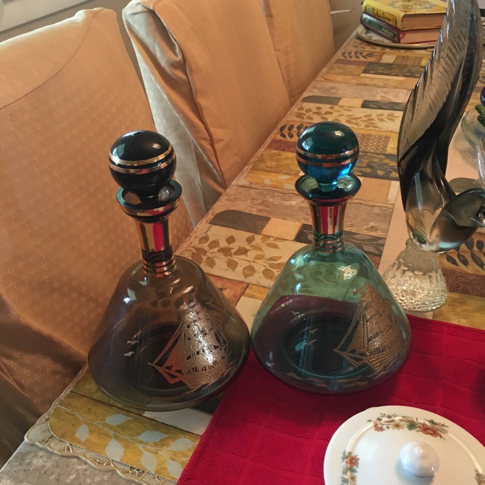 Water goblets with matching glasses